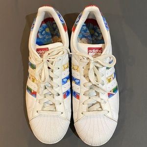 Adidas originals superstars floral print sneakers